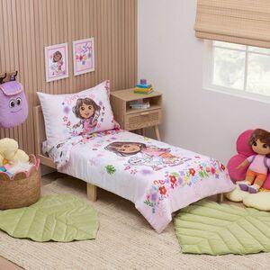 Dora - 4pc Dora Toddler Bed Set Pink
